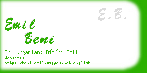 emil beni business card